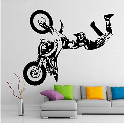 HHZDH Motocross Wall Sticker Bike For Living Room Bedroom Home Decoration Accessories Removable Vinyl Wall Stickers 43Cm X 51Cm