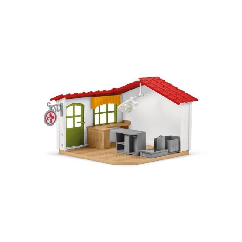 Schleich Farm World - 43 PC Veterinarian Set for Kids - Pet Veterinary Playset has Office, Vet Figurine, Horse, Dog, Cat Animal Toy and Accessories - Educational Toys for Children and Toddlers Ages 3+