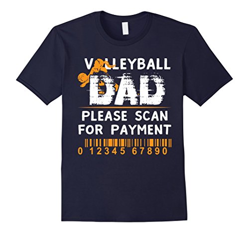 Mens Volleyball Dad Scan For Payment Christmas Gift T-Shirt Large Navy