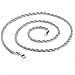 FIBO STEEL 4MM Stainless Steel Twist Rope Chain Necklace for Men Women,16-36 inches