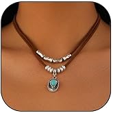 GLMOCM Western Necklace for Women Turquoise Beaded Necklaces Cowgirl Necklace for Women Western Cowboy Hat Necklaces Country Concert Accessories