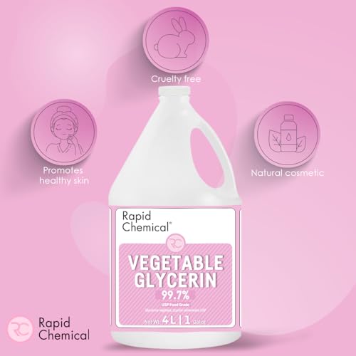 Vegetable Glycerin - USP Food Grade Glycerine Liquid 99.7% - 4 Liter / 1 Gallon / 135 Fl Oz - Made in Canada - Multi-Purpose Vegetable Glycerin Food Grade, Colorless, Odourless, Kosher, Halal