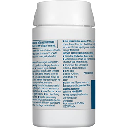 ADVIL LIQUI-GELS PAIN RELIEVER AND FEVER REDUCER, PAIN MEDICINE FOR ADULTS WITH IBUPROFEN 200MG FOR HEADACHE, BACKACHE, MENSTRUAL PAIN AND JOINT PAIN RELIEF – 80 LIQUID FILLED CAPSULES(PACK OF 1)