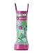 OAKI Kids Rubber Rain Boots with Easy-On Handles, Green Floral, 11T US Toddler