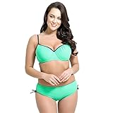 Runbox Women's Plus Size Pleated Push up Two-piece Swimsuit Swimwear Bikini Set