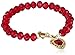 1928 Jewelry Classic Red Faceted Crystal Toggle with Filigree Heart Charm Bracelet