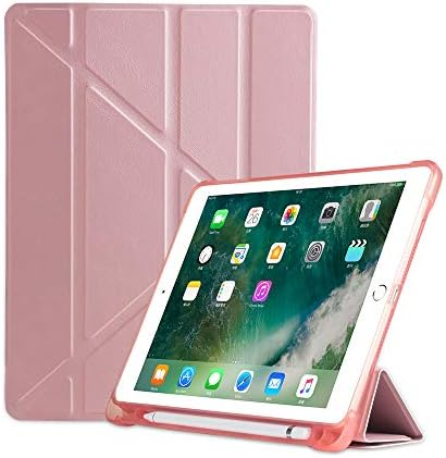 TKOOFN New iPad 9.7 2017 2018 iPad 5th/6th/iPad Air/iPad Air 2/iPad Pro 9.7 Origami Case,Ultra Slim Multi-Angle Stand Protective Cover with Auto Wake/Sleep for iPad 5/6th,iPad Air 1/2,Rose Gold