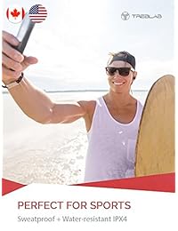 Audífonos Bluetooth deportivos TEBLAB XR100, ajuste seguro, a prueba de sudor, con cancelación de sonido para ejercitar mejor, audífonos con sonido HD real, audífonos con micrófono para iPhone, Android, iPad, Negro