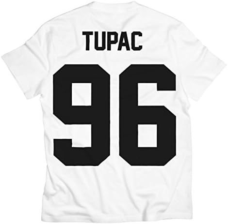 Xqste Hip Hop Tupac Shakur Biggie Notorious Big 97 96 Black White T-Shirt (2X-Large, Tupac White)