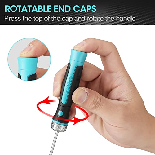 DuraTech 6-Piece Precision Screwdriver Set, Phillips, Slotted, Magnetic Screw Drivers with Innovated Ratcheting Setting, Magnetizer and Storage Bag, Repair Tool Kit For Eyeglass, Watch, Jewelry