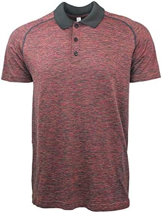 Lululemon Mens Metal Vent Tech Short Sleeve Polo Shirt- Medium (MGMA/SQUO) Black Red