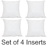 Pillowflex Set of 4 Premium Indoor/Outdoor Polyester Pillow Form Insert Hypoallergenic Stuffer (17 x 17 Inches)
