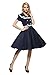 Maggie Tang 50 60s Rockabilly Vintage Gossip Girl Swing Gown Dress Navyblue S
