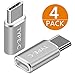 USB C Adapter 4PACK,USB C to Micro USB Convert Connector with 56kΩ Resistor Fast Charger for Samsung Galaxy Note 9 8,S8 Plus,Google Pixel,LG V30,G6,V20,G5,HTC U11,Nintendo Switch,New MacBook(4Silver)