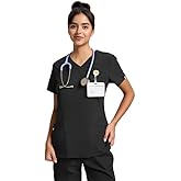 Leaddol Scrubs Top for Women, Moisture-Wicking Stretch Scrub Shirts with 5 Pockets