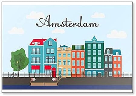 Magnete Da Frigorifero Classico Con Edifici Storici Colorati Nella Citta Di Amsterdam Amazon It Casa E Cucina