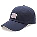 MIRMARU USA American Flag Embroidered 100% Cotton Low Profile Adjustable Strap Baseball Cap Hat (Flag-Navy)