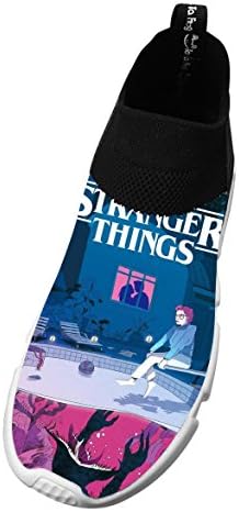 Stranger_Things Pattern 6 3D Customized good looking Women's Flyknit Lightweight Breathable Tennis Shoes 8 D(M) US White