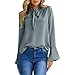 DaySeventh Women Flare Sleeve V Neck Bandage Blouse Casual Tops Elegant Comfort Shirt