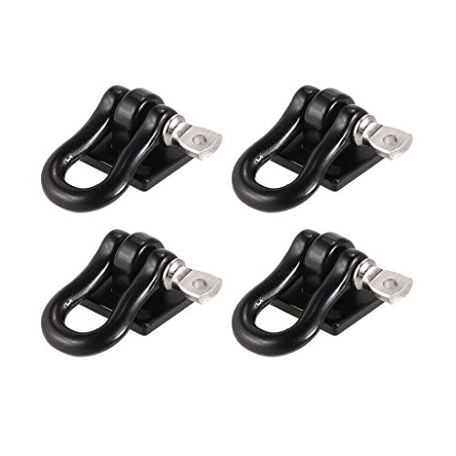 Insaneness 1/10 DIY Assemble RC Cars 4pcs Metal Trailer Towing Buckle Tow Shackle Hook (Black) - Thumbnail 4