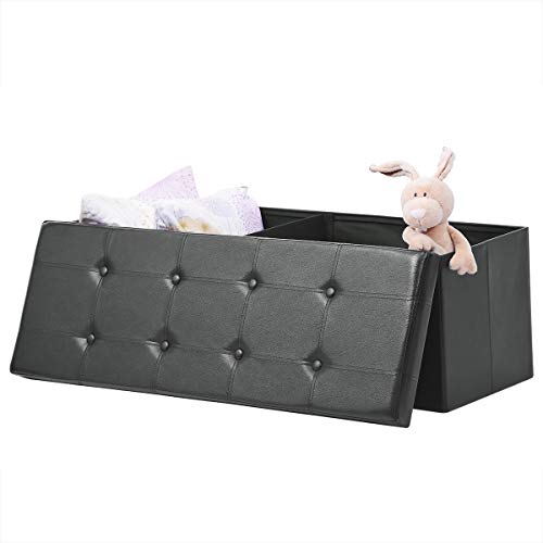 5 Leather+Folding+Storage+Ottoman+Footrest