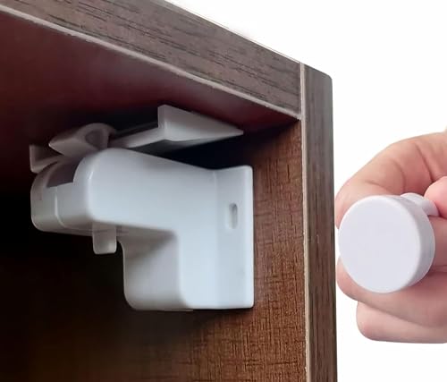 TERRIFI 12 PCS Baby Cabinet Safety Locks - Magnetic Child Proof Locks for Cabinets & Drawers, No Drill with 3M Adhesive - Includes 2 Keys, Easy Install for Secure Baby Proofing