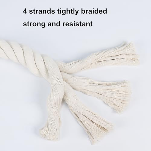 Twisted Cotton Rope (1 Inch X 50 Feet) Natural Thick Soft 5 thumbnail image