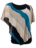 eVogues Plus Size Layered Poncho Top Stripe Print