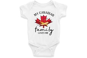 My Canadian Family Loves Me Baby Bodysuit Cute Long Distance Gift Unisex Infant Outfit cute Maple Leaf Clothes Canada Outfit