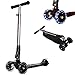 RIMABLE Foldable Maxi Kick Scooter with LED Light up Wheels (Black)