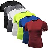 Neleus Men's 3 Pack Athletic Compression Short Sleeve Shirts