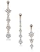 YOVORO 3PCS 14G 316L Stainless Steel Belly Button Rings for Women Navel Rings Barbell Dangle Flower CZ Body Piercing RSG