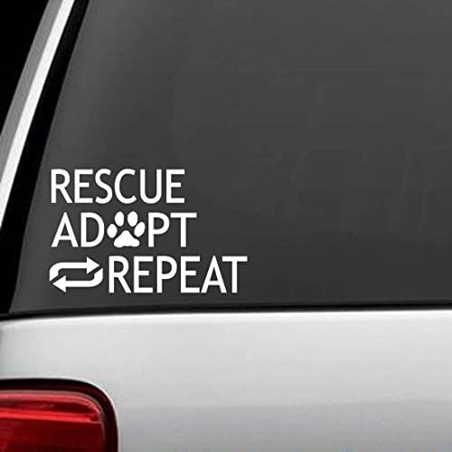 Bluegrass Decals E1058 Rescue Adopt Repeat Dog Lovers Decal Sticker