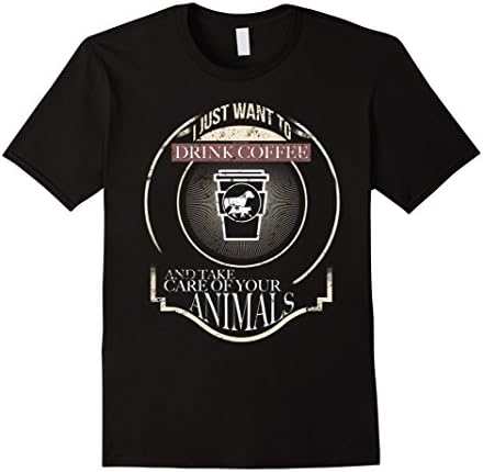 Mens Veterinarian T Shirt Best Veterinarian Shirt Drink Coffee Large Black