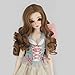 1/3 BJD SD Doll Wig with 9-10 Inch High Temperature Synthetic Fiber Dark Brown Long Kinky Wavy Hair with Middle Parting Wig BJD Doll Wigs for 1/3 BJD SD Doll(22#)