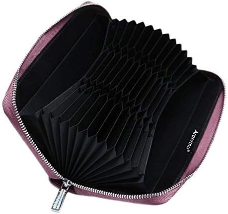 Large Capacity Credit Card Holder 36 Slots Zip Around Leather Wallet - RFID Blocking