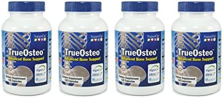 TrueOsteo Calcium Supplement - Advanced Bone Support Plant Calcium with Vitamin D3 + Vitamin K2 MenaQ7 + Magnesium + Silica - 120 Count - 4 Pack