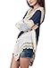 Ghope Women Crochet Bikini Blouse Boho Beach Knitted Top Cover-Up Swimsuit Tunic Blue