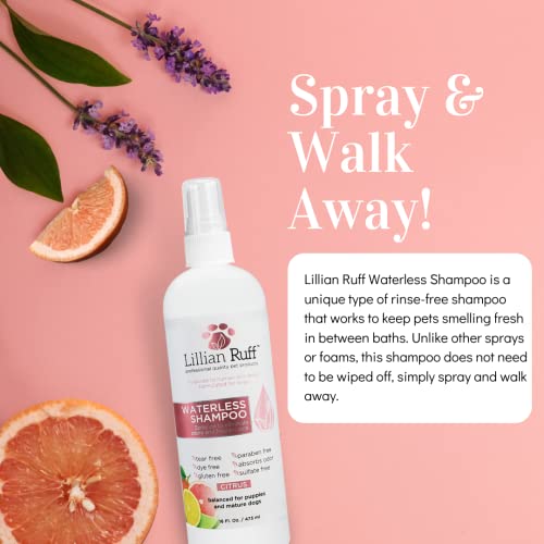 Lillian Ruff Waterless NoRinse Dog Dry Shampoo Spray with Hydrating