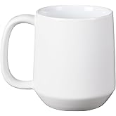 Miicol 16 oz Large Ceramic Coffee Mug, Tea, Mulled Drinks Cup, Gift for Office Staff or Home Using, Microwave and Dishwasher Safe, Frosted Surface, White