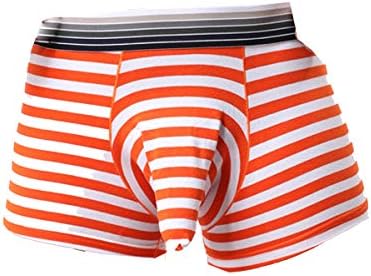 Snlydtan Men Striped Elephant Nose Separate Pouch Comfortable Breathable Boxer Underwear Pantie