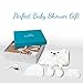 Bimboly Extra Soft Baby Bamboo & Cotton Hooded Towel + Bonus Bath Set | Antibacterial and Hypoallergenic | Keeps Baby Dry and Warm | Sized for Infant and Toddler | Baby shower Gift | White