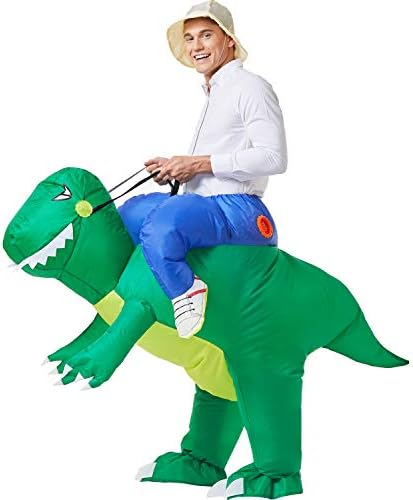 YEAHBEER Dinosaur Inflatable Costume T-Rex Fancy Dress Halloween Blow up Costumes Adult/Kids