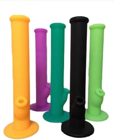 SILICONE HOOKAH SMOKING WATER RIG 13" UNBREAKABLE ASSORTED COLORS (BLACK)