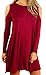 Offergood Women's Spring Sexy Cold Shoulder Long Sleeve Casual Loose Fit Flowy T Shirt Dress