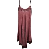 Mogul Interior Esme Women Sundress Embroidered Scoop Neck Spaghetti Strap Sexy Beach Cover up OneSize