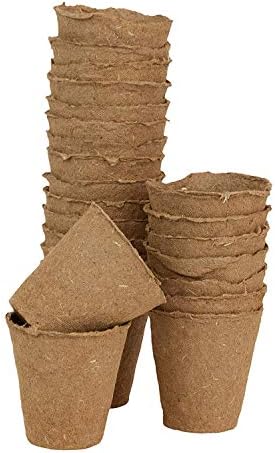 WARKHOME 8cm Round Peat Pot Seedling Starter Trays | Seed Germination Kit - Organic Biodegradable Pots 100% Eco-Friendly Enhance Aeration Pack of 48
