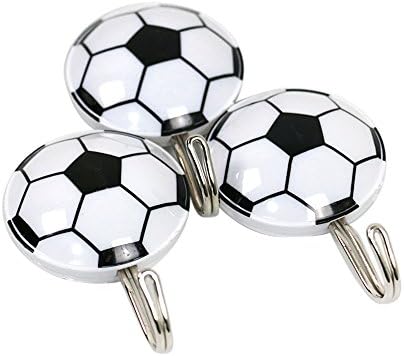 Ornerx Soccer Wall Hook Boys Room Decor (3 Hooks)