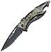 TAC Force TF-705GC Assisted Opening Tactical Folding Knife, Black Half-Serrated Blade, Grey Camo Handle, 4-1/2-Inch Closed, Grey Camo (2-Pack)
