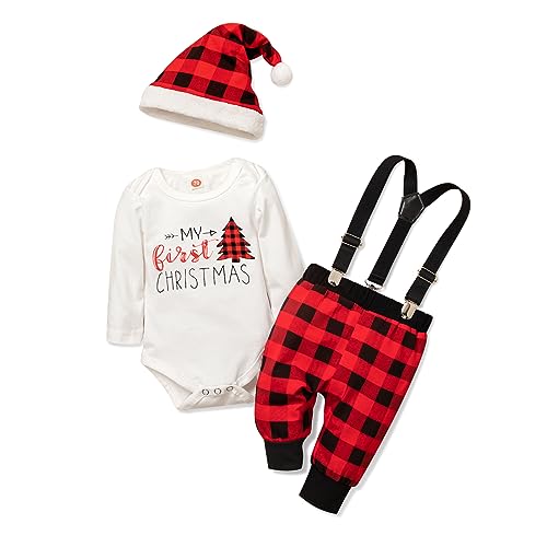 Abbence Baby Girl Boy Christmas Outfit My 1st Christmas 0-18 Months Infant Clothes 4 Pcs Set